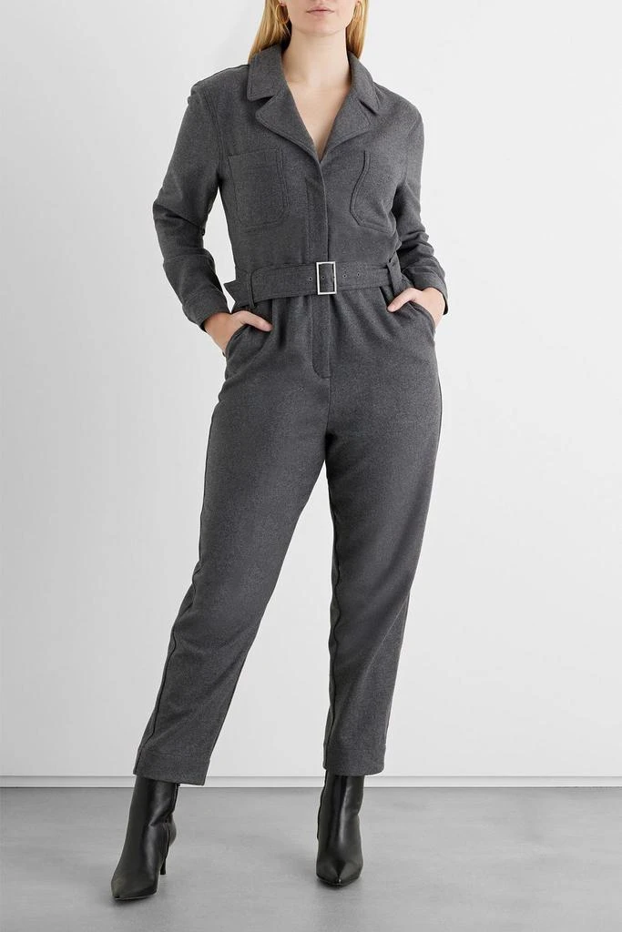 商品IRIS & INK|Victoria belted recycled wool-flannel jumpsuit,价格¥811,第4张图片详细描述