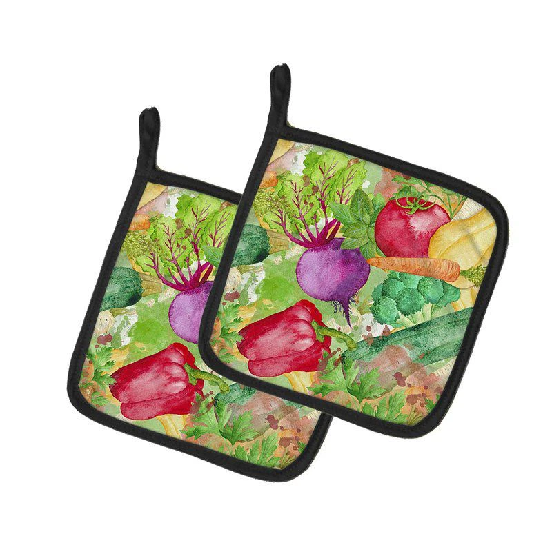 商品Caroline's Treasures|Watercolor Vegetables Farm to Table Pair of Pot Holders,价格¥173,第1张图片