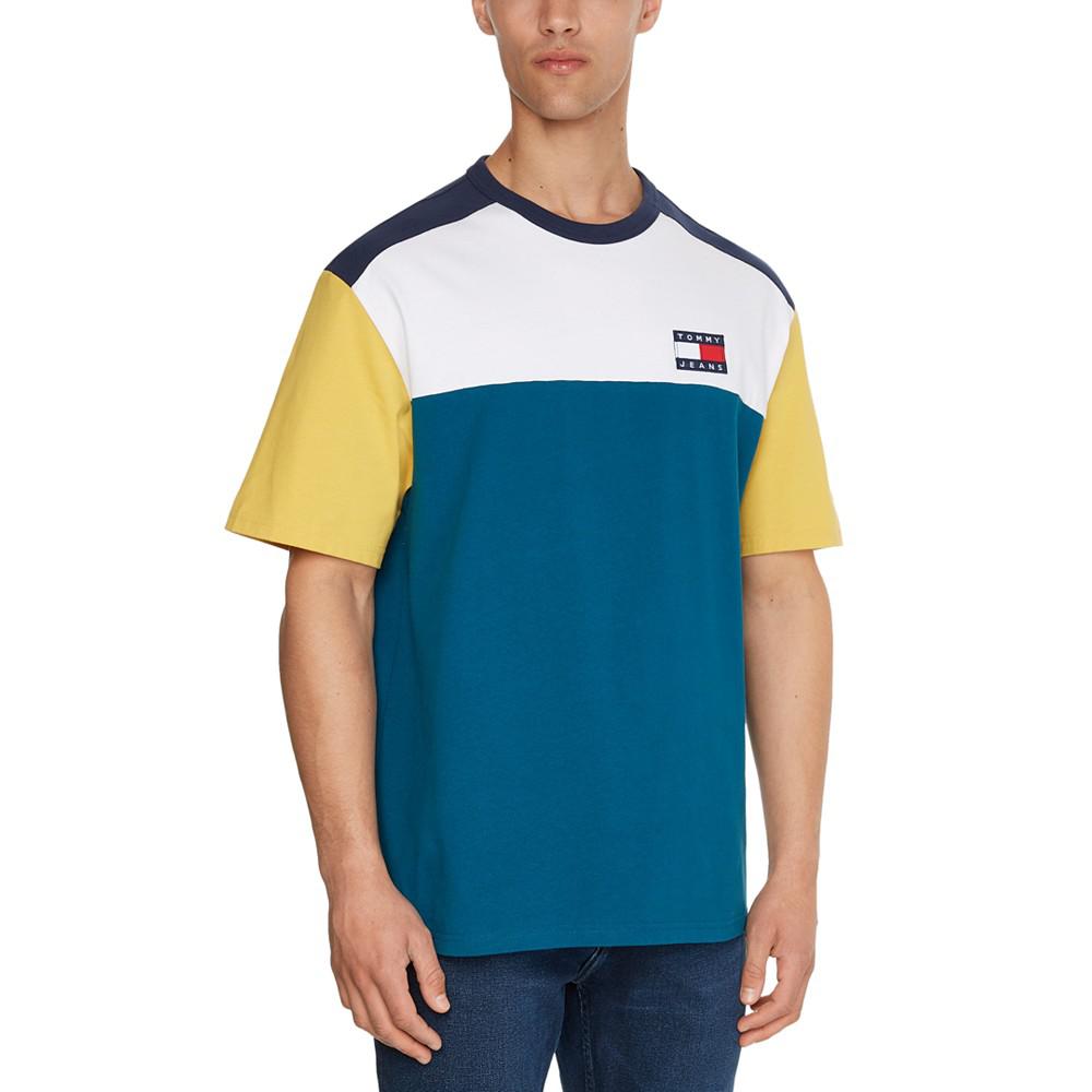 Men's Colorblocked Badge Short Sleeve T-shirt商品第1张图片规格展示