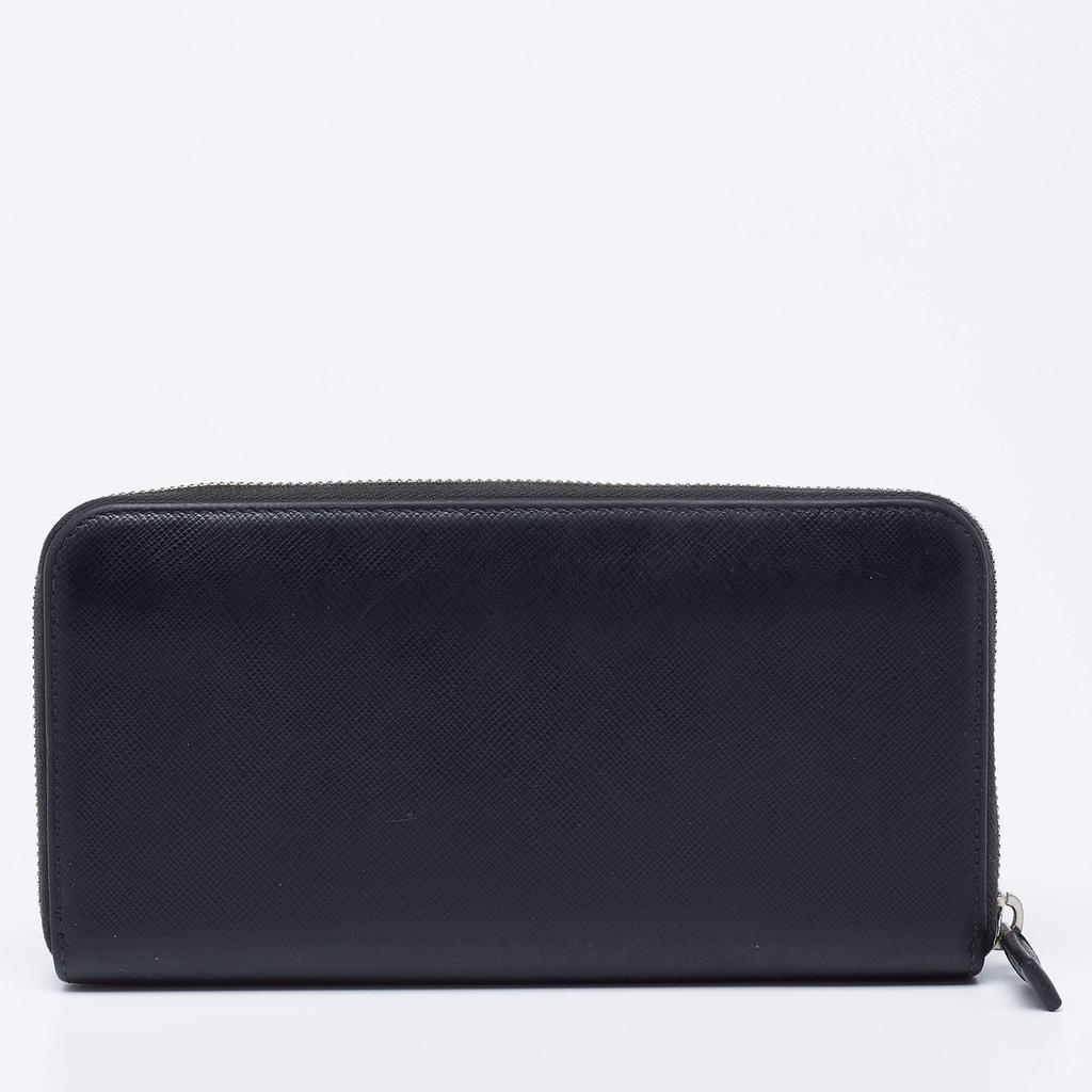 商品[二手商品] Prada|Prada Black Saffiano Leather Travel Zip Around Wallet,价格¥2327,第6张图片详细描述