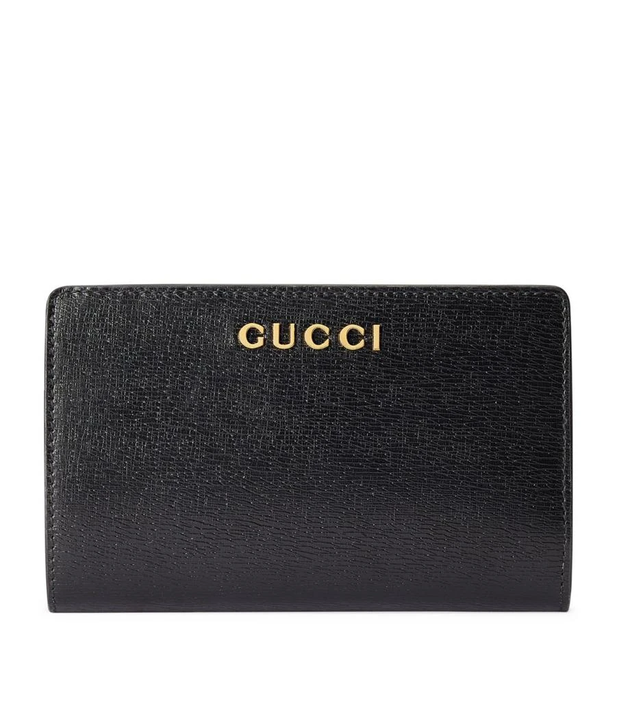 商品Gucci|Leather Letter Script Wallet,价格¥5378,第1张图片