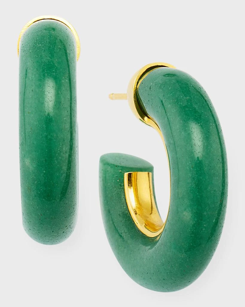 商品NEST Jewelry|Jade Aventurine Chunky Hoop Earrings,价格¥1159,第1张图片