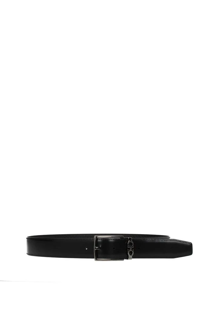 商品Salvatore Ferragamo|Regular belts Leather Black Black,价格¥1657,第2张图片详细描述