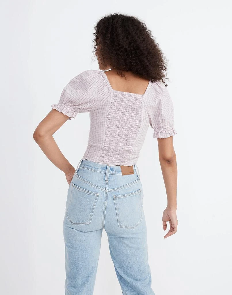 商品Madewell|Seersucker Hopewell Puff-Sleeve Crop Top in Plaid,价格¥341,第3张图片详细描述