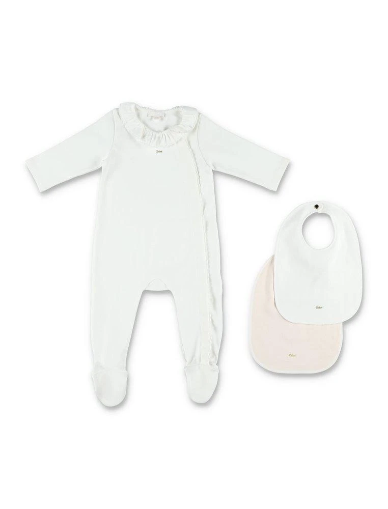 商品Chloé|Chloé Kids Logo Embroidered Bib Pyjamas Set,价格¥1164,第1张图片