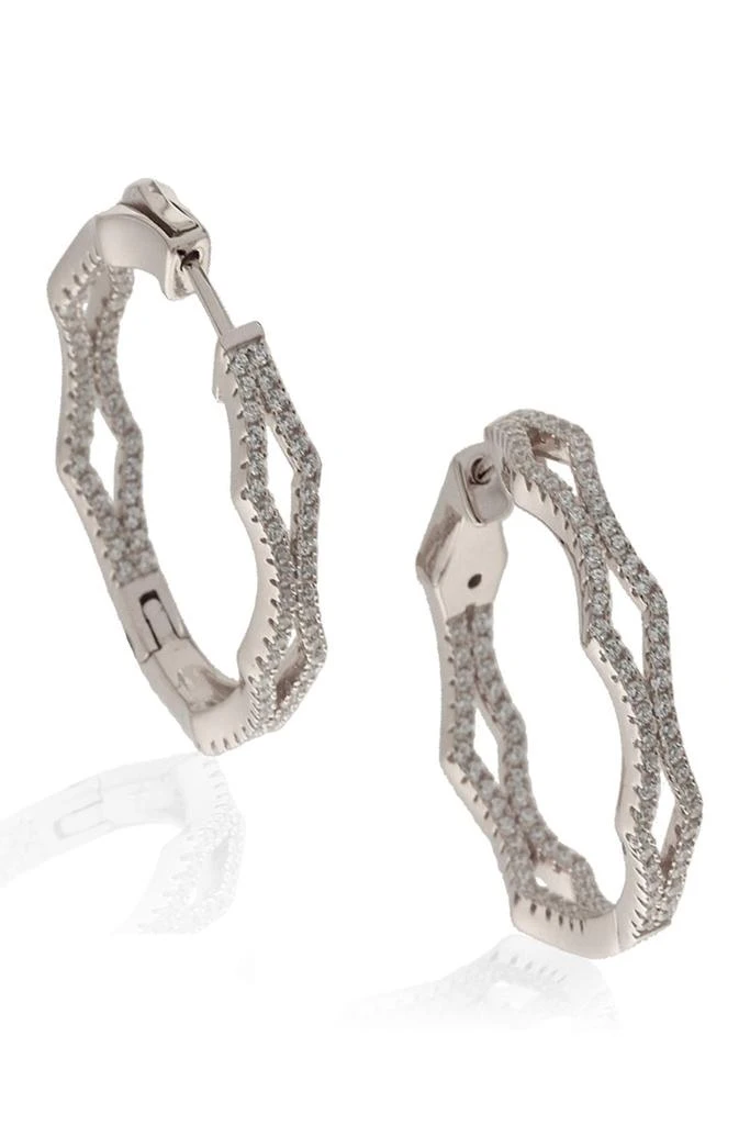 商品Suzy Levian|Sterling Silver 29mm CZ Hoop Earrings,价格¥985,第3张图片详细描述