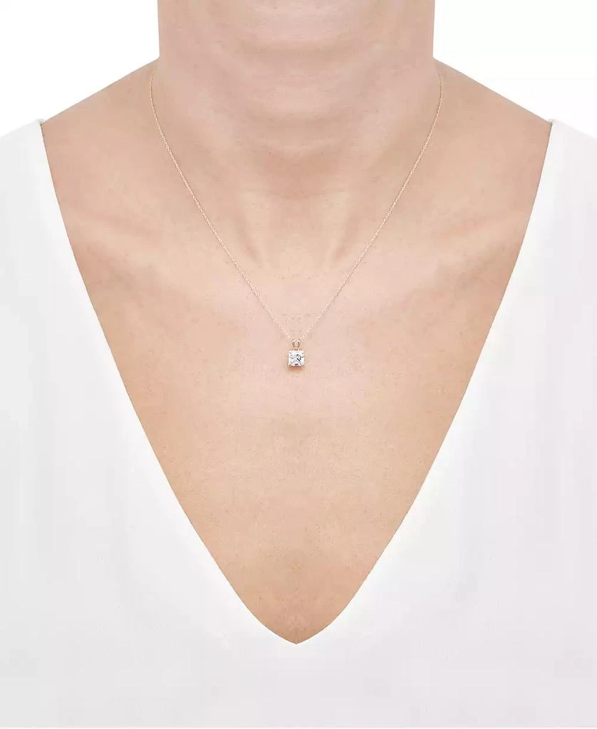 商品Macy's|Princess-Cut Cubic Zirconia Pendant Necklace in 14k Gold or White Gold,价格¥748,第2张图片详细描述