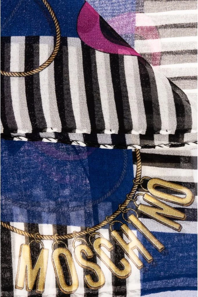 商品Moschino|Moschino Stripe-Trim Square Shape Scarf,价格¥348,第3张图片详细描述