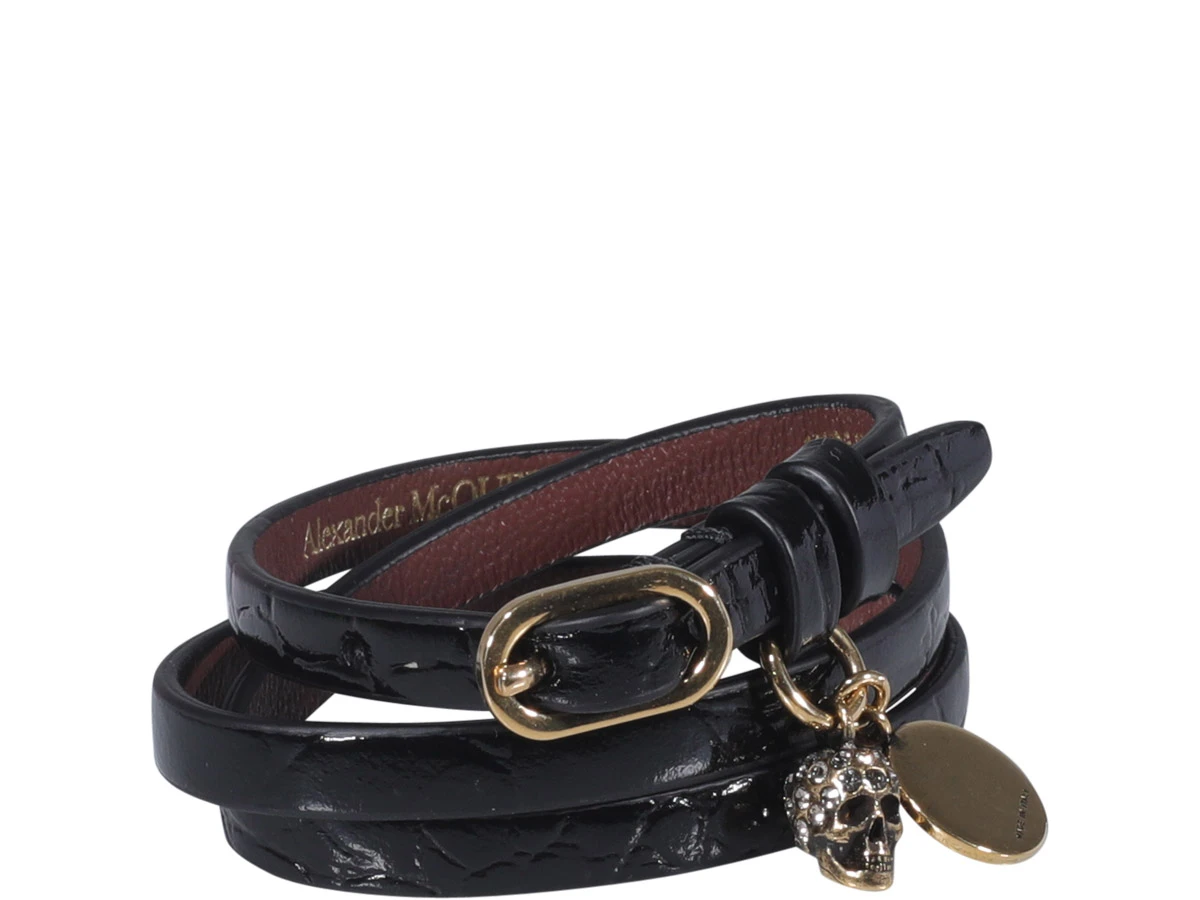 商品【商品预售7天】 Alexander McQueen|Alexander McQueen 女士手链手镯 5511561JM111001 黑色,价格¥1382,第6张图片详细描述