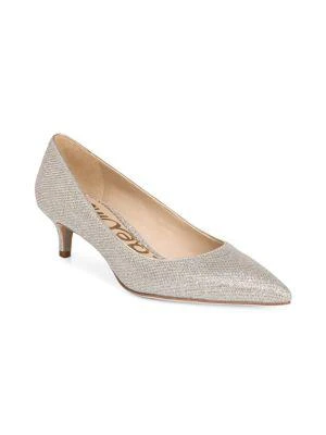 商品Sam Edelman|Dori Metallic Leather Kitten-Heel Pumps,价格¥633,第2张图片详细描述