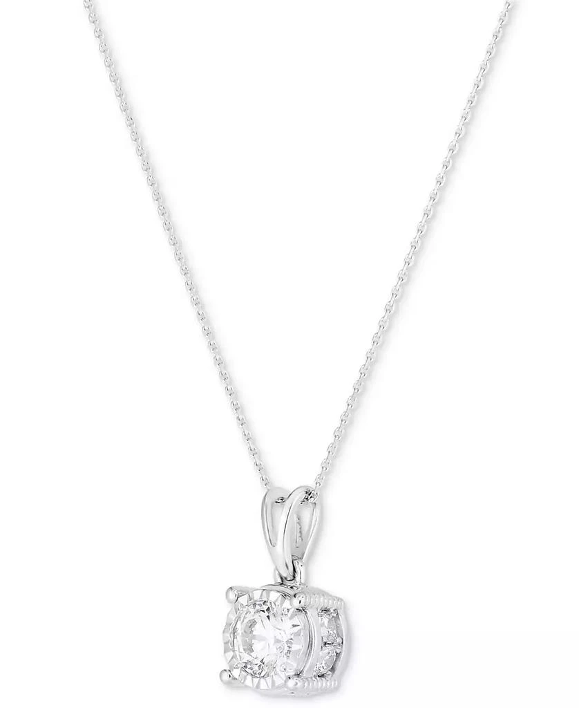 商品TruMiracle|TruMiracle® Diamond Solitaire 18" Pendant Necklace (5/8 ct. t.w.) in 14k White Gold,价格¥24485,第4张图片详细描述