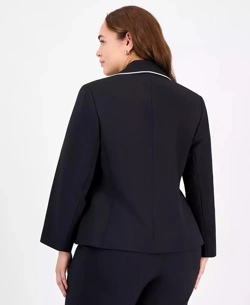 商品Le Suit|Plus Size Piping-Trim Peak-Lapel Pantsuit Set,价格¥823,第4张图片详细描述