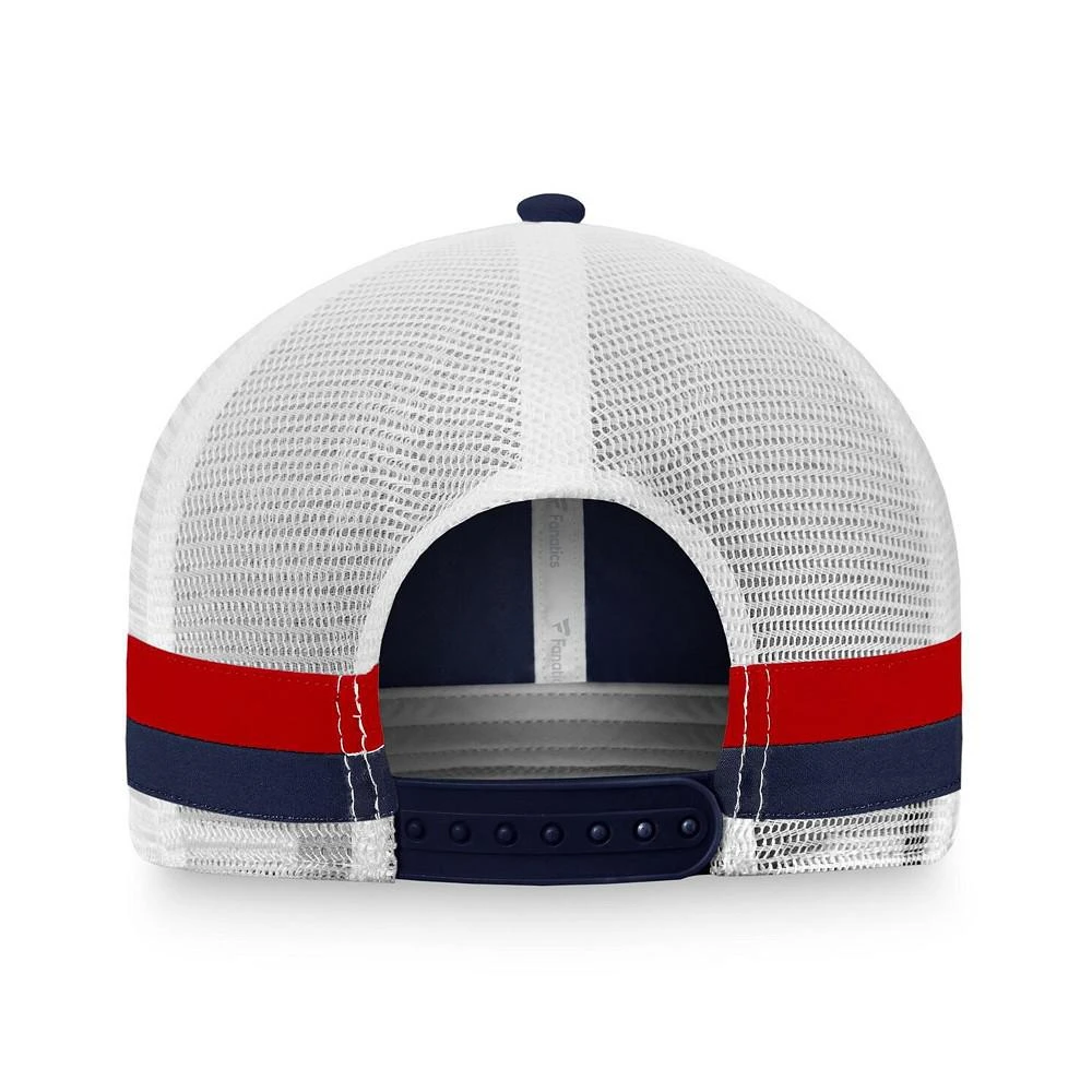 商品Fanatics|Men's Branded Navy, White New England Patriots Iconic Team Stripe Trucker Snapback Hat,价格¥152,第2张图片详细描述