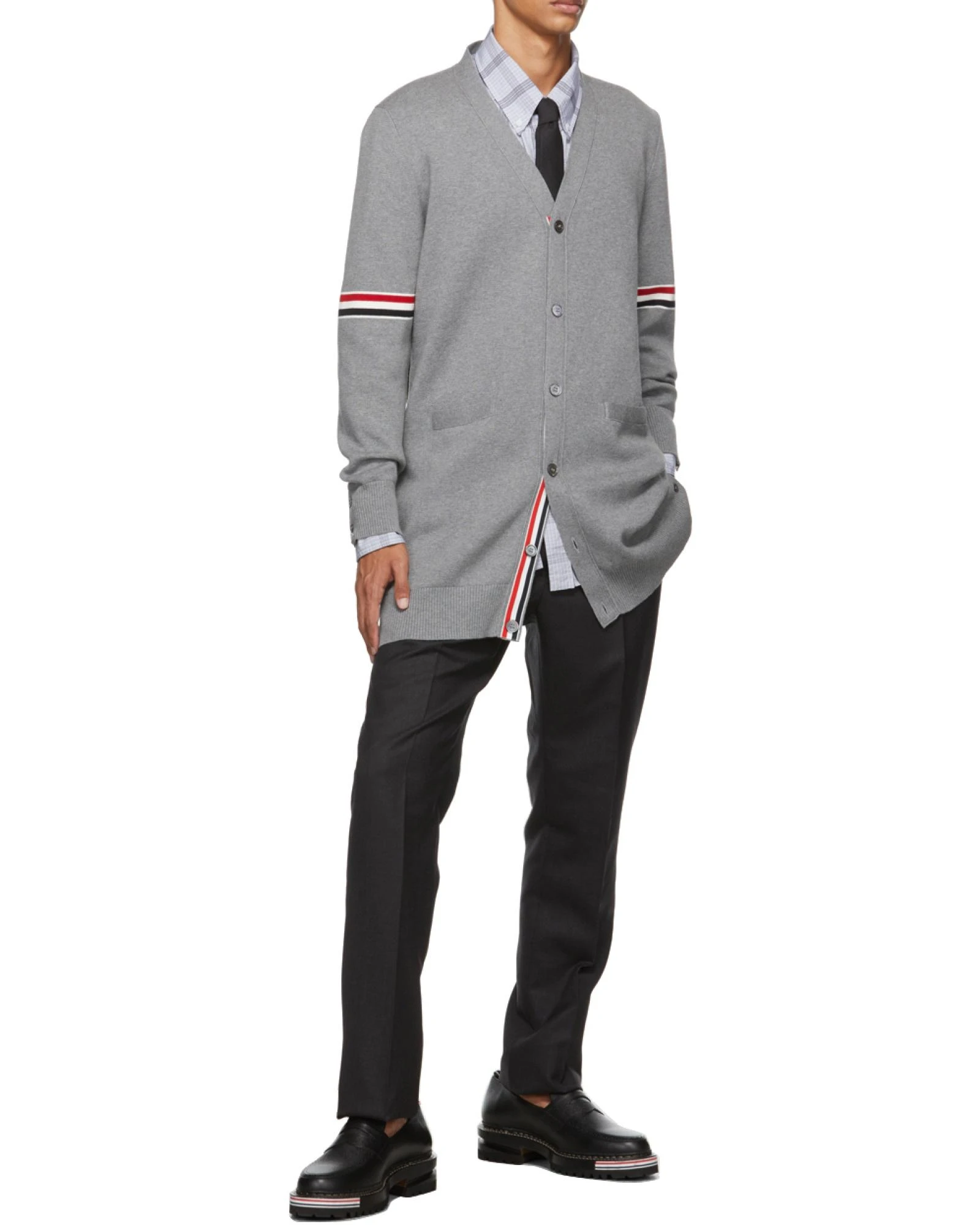 商品【商品预售7天发货】 Thom Browne|Thom Browne 男士针织毛衣 MKC311AY3007055 灰色,价格¥3153,第6张图片详细描述