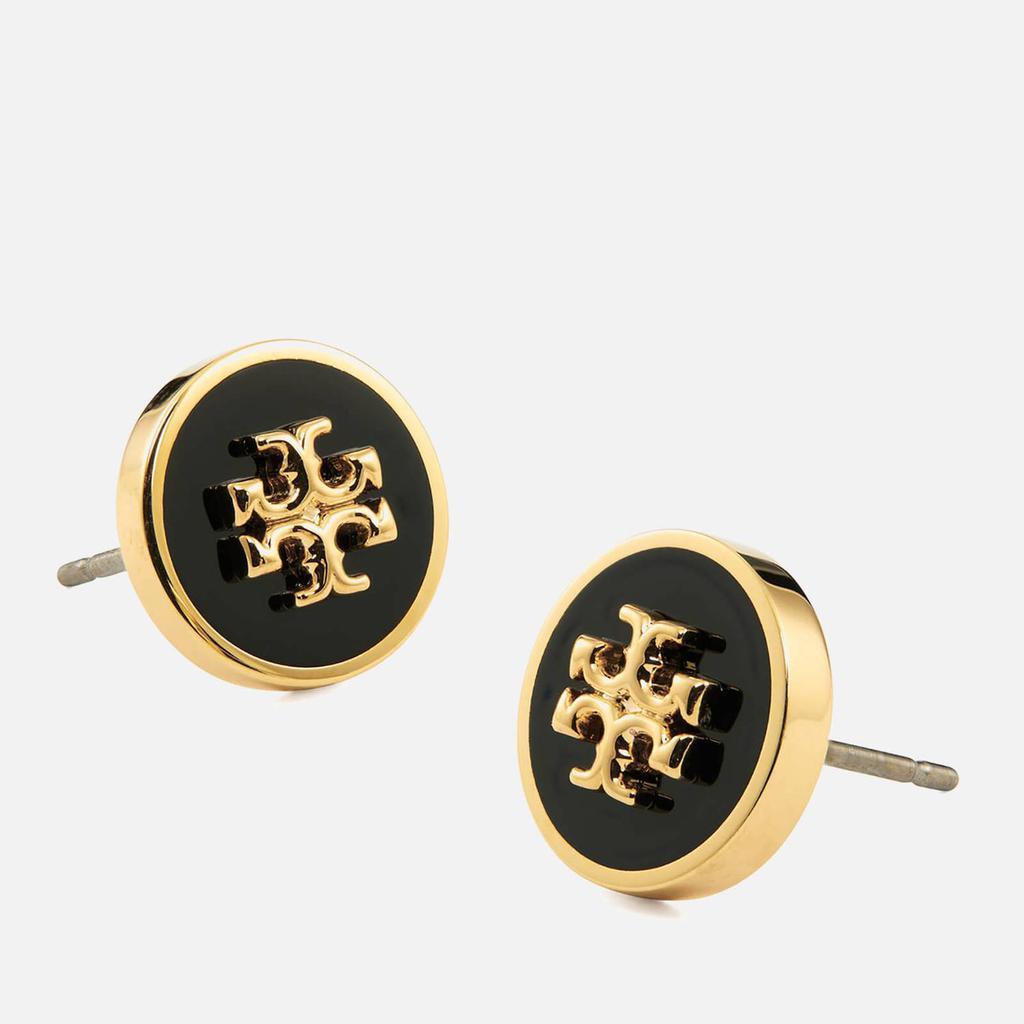 商品Tory Burch|Tory Burch Women's Kira Enamel Circle-Stud Earring - Tory Gold/Black,价格¥774,第4张图片详细描述