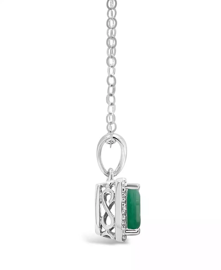 商品Macy's|Sapphire (5/8 ct. t.w.) and Diamond Accent Pendant Necklace in Sterling Silver (Also Available in Emerald),价格¥889,第2张图片详细描述