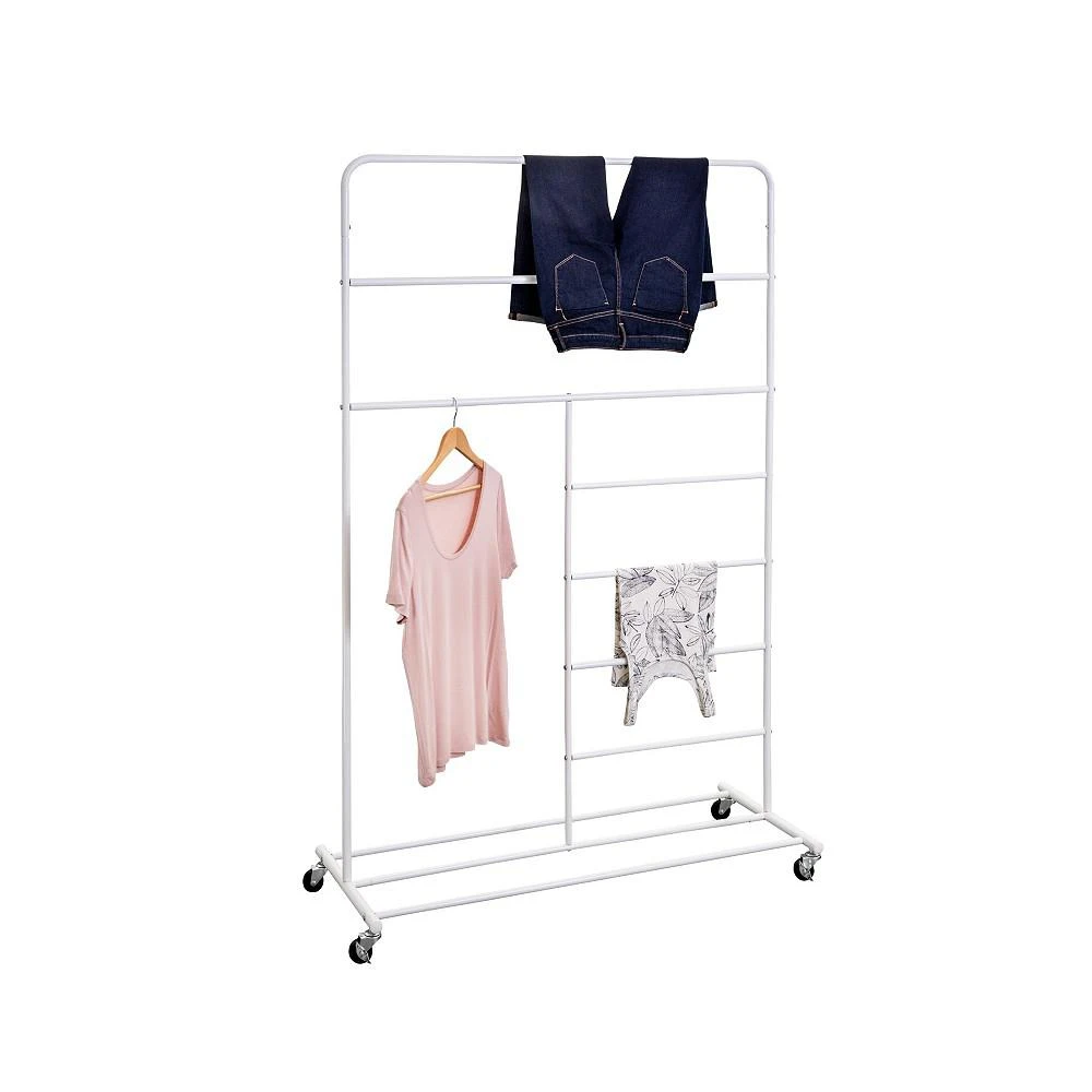 商品Honey Can Do|Rolling Multi-Section T-Bar Clothes Drying Rack,价格¥1336,第5张图片详细描述