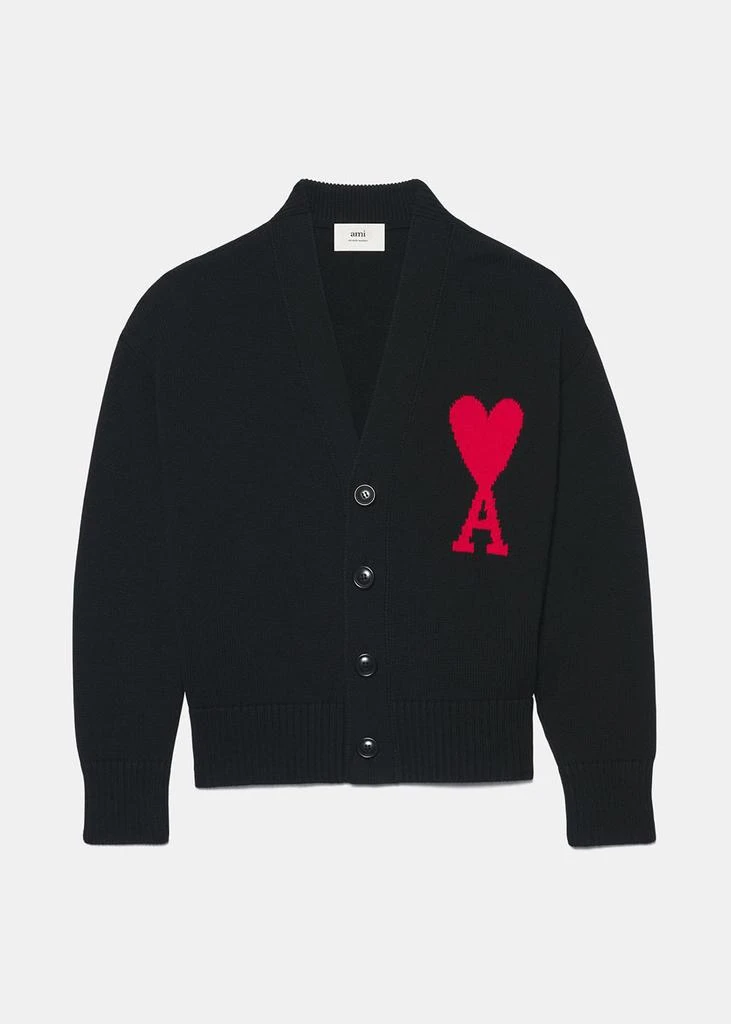 商品AMI|AMI Alexandre Mattiussi Black Ami De Coeur Cardigan,价格¥2599,第1张图片