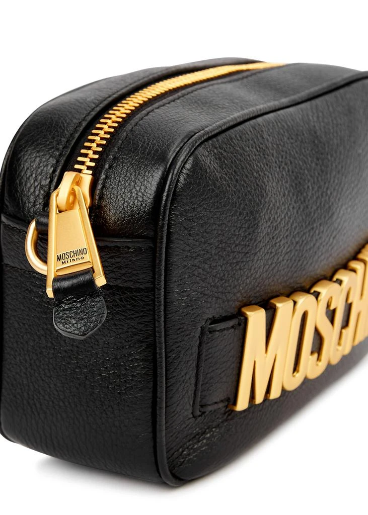 商品Moschino|Black logo leather cross-body bag,价格¥4126,第3张图片详细描述