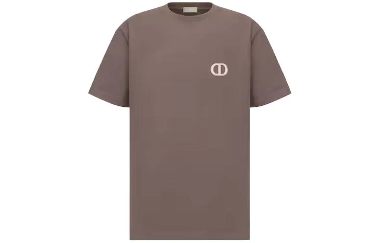 商品[国内直发] Dior|迪奥 SS23 纯色Logo刺绣圆领短袖T恤 男款 棕色,价格¥3051,第1张图片