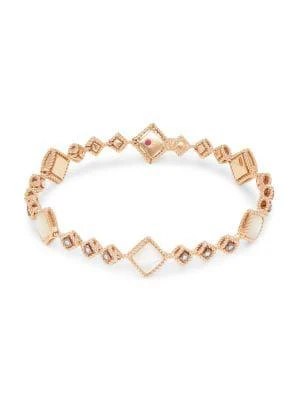 商品Roberto Coin|18K Rose Gold, Mother of Pearl & Diamond Bracelet,价格¥26772,第1张图片