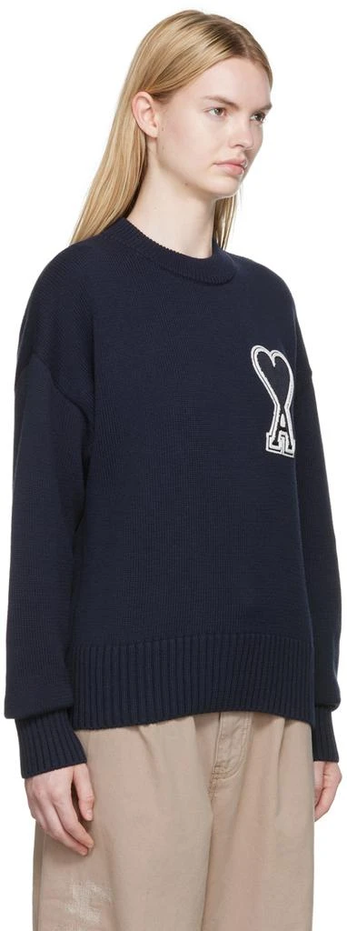 商品AMI|SSENSE Exclusive Navy Cotton Sweater,价格¥1436,第2张图片详细描述