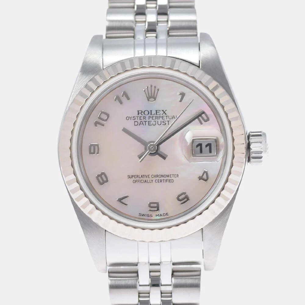 商品[二手商品] Rolex|Rolex Pink Shell Stainless Steel Datejust 79174NA Automatic Women's Wristwatch 26 mm,价格¥37124,第1张图片