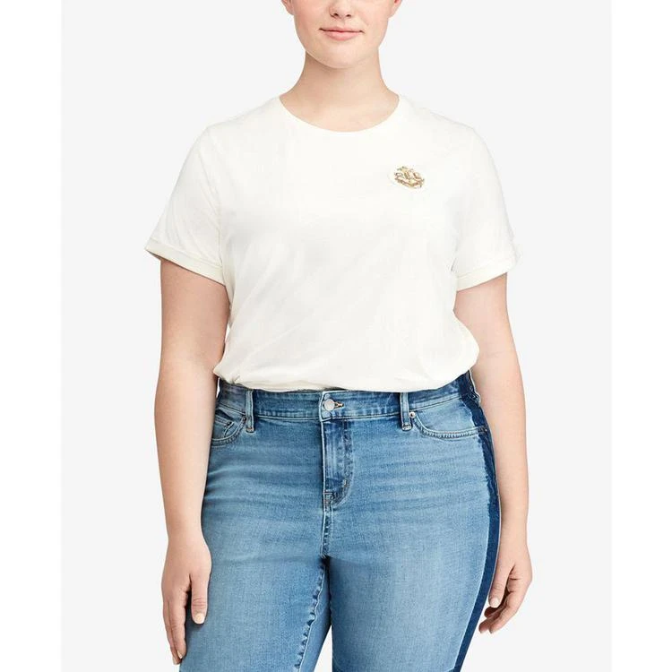 商品Ralph Lauren|Plus Size Crew-Neck Short-Sleeve T-Shirt,价格¥415,第4张图片详细描述