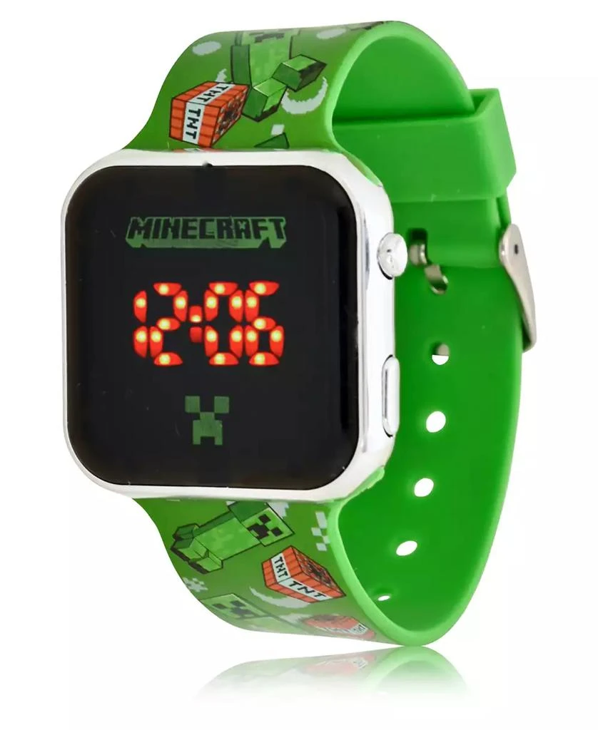 商品Minecraft|Children's Light Emitting Diode Green Silicone Strap Watch 32mm,价格¥127,第2张图片详细描述