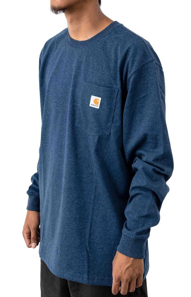 商品Carhartt|(K126) L/S Workwear Pocket Shirt - Dark Cobalt Blue Heather ,价格¥120,第2张图片详细描述