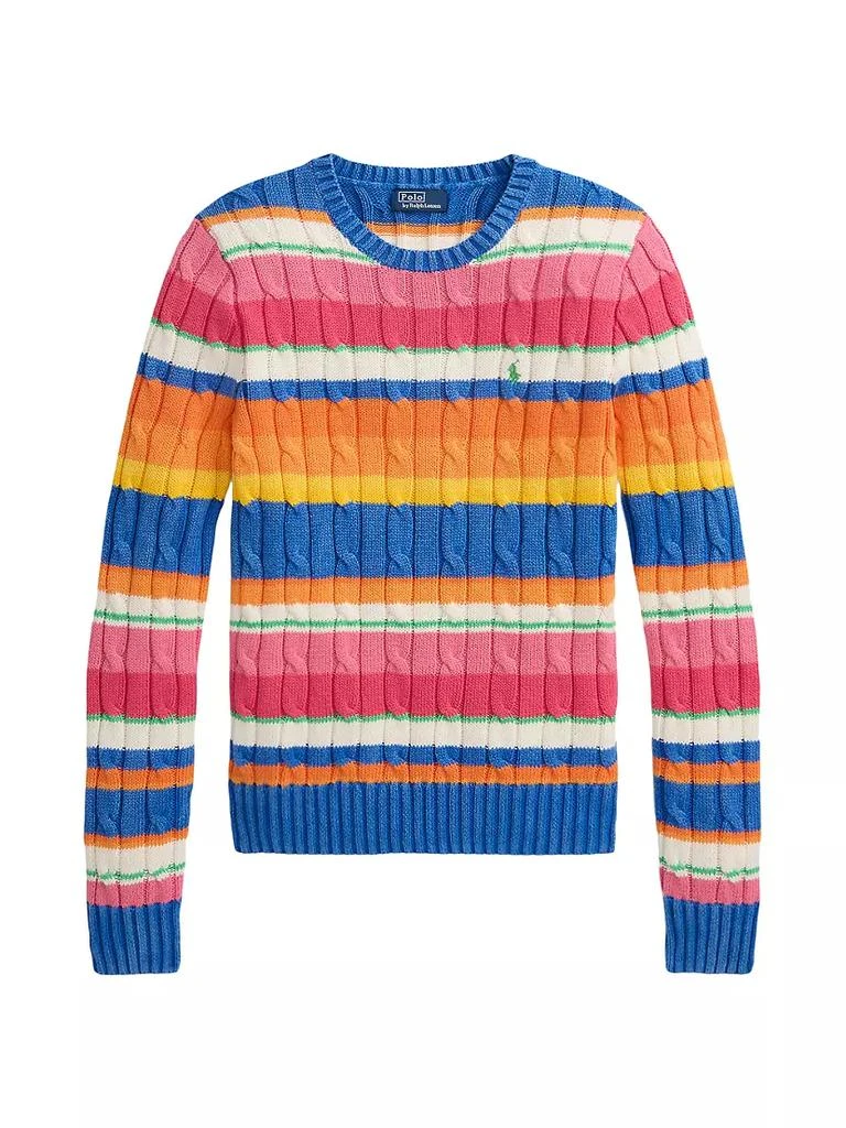 商品Ralph Lauren|Striped Cotton Cable-Knit Sweater,价格¥1261,第1张图片