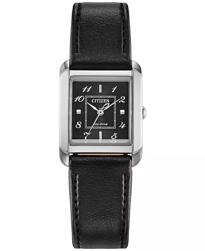 商品Citizen|Eco-Drive Women's Bianca Black Leather Strap Watch 28mm,价格¥2507,第1张图片