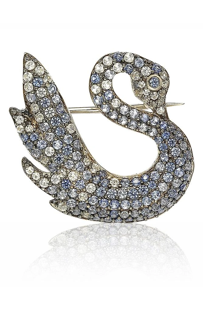 商品Suzy Levian|Sterling Silver Pave CZ Swan Pin,价格¥3155,第1张图片