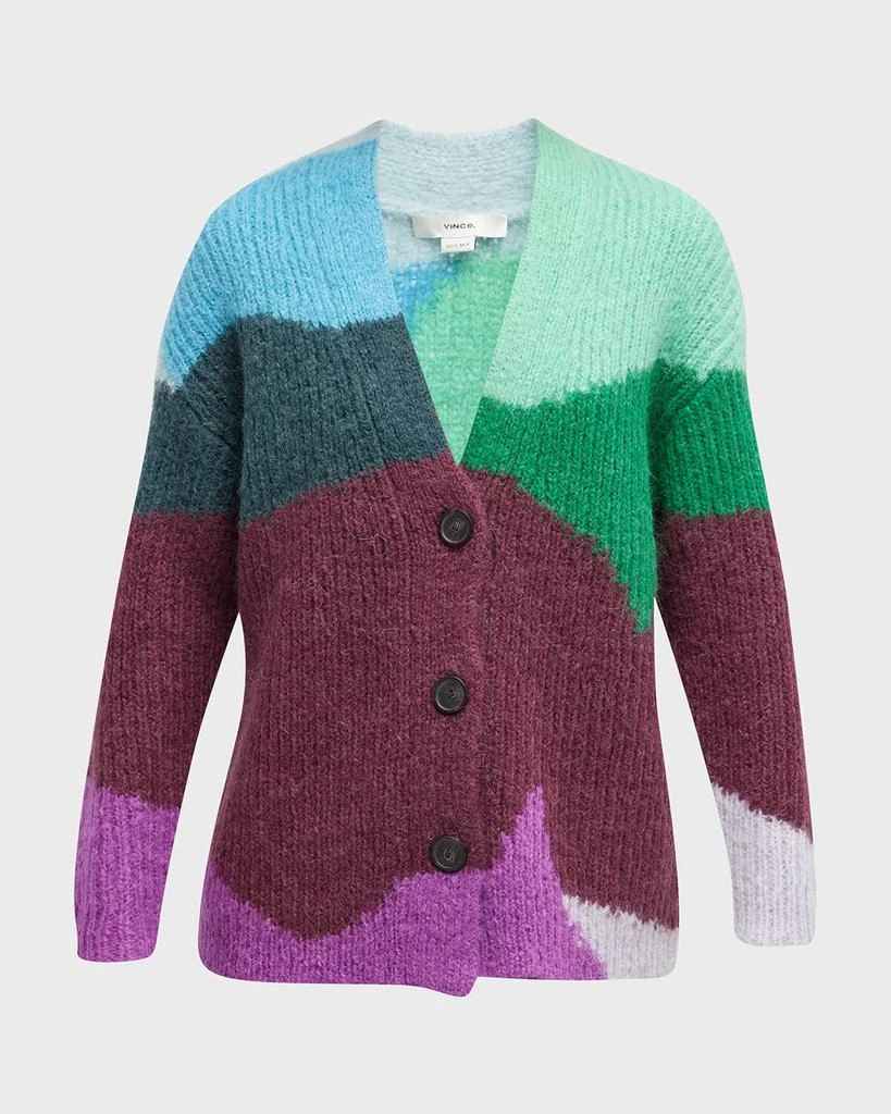 商品Vince|Intarsia Wave Wool-Cashmere Cardigan,价格¥2228,第2张图片详细描述
