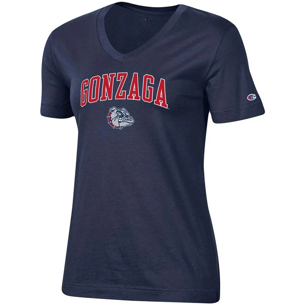 商品CHAMPION|Women's Navy Gonzaga Bulldogs University Arch Logo V-Neck T-shirt,价格¥185,第2张图片详细描述