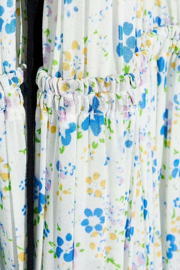 商品Chloé|Ribbed-knit and floral-print crepe de chine halterneck maxi dress,价格¥5011,第4张图片详细描述