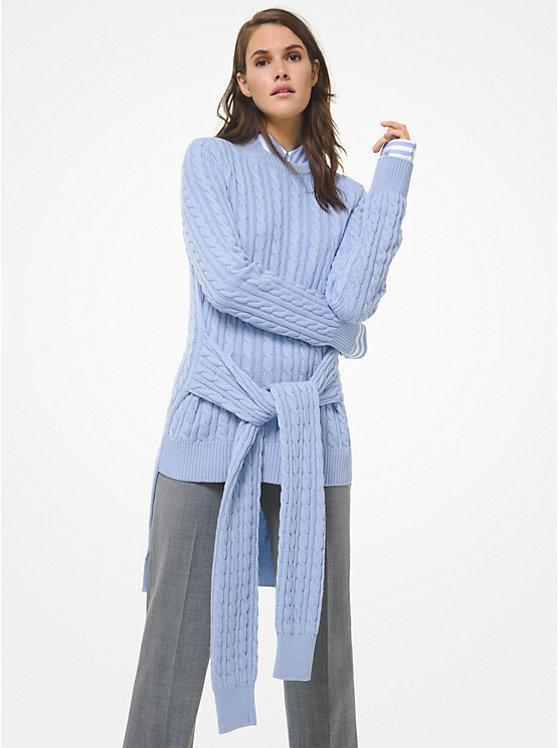 商品Michael Kors|Cable Cashmere Tie-Waist Sweater,价格¥3351,第1张图片
