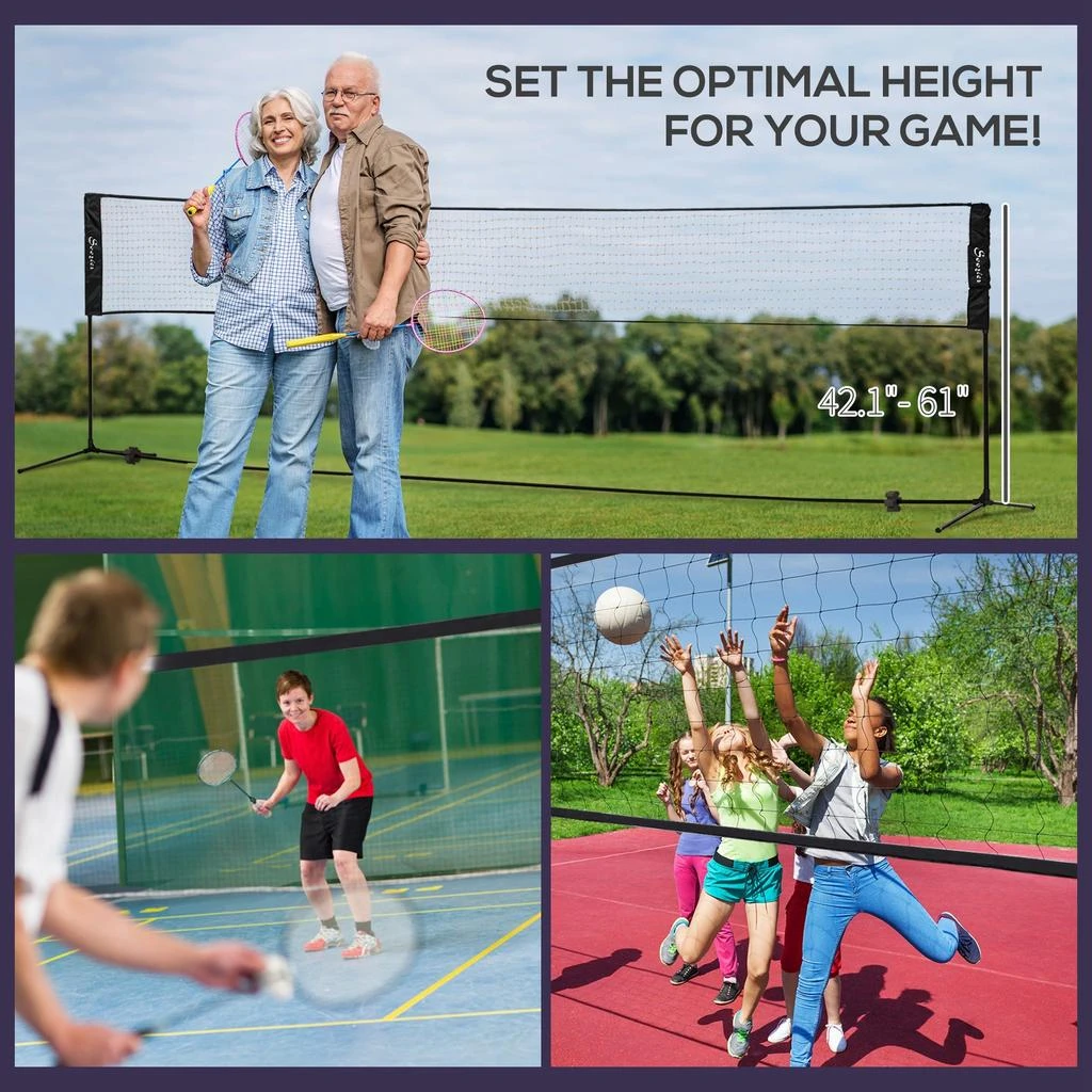 商品Streamdale Furniture|Streamdale 17ft Portable All-in-One Badminton Set,价格¥1676,第3张图片详细描述