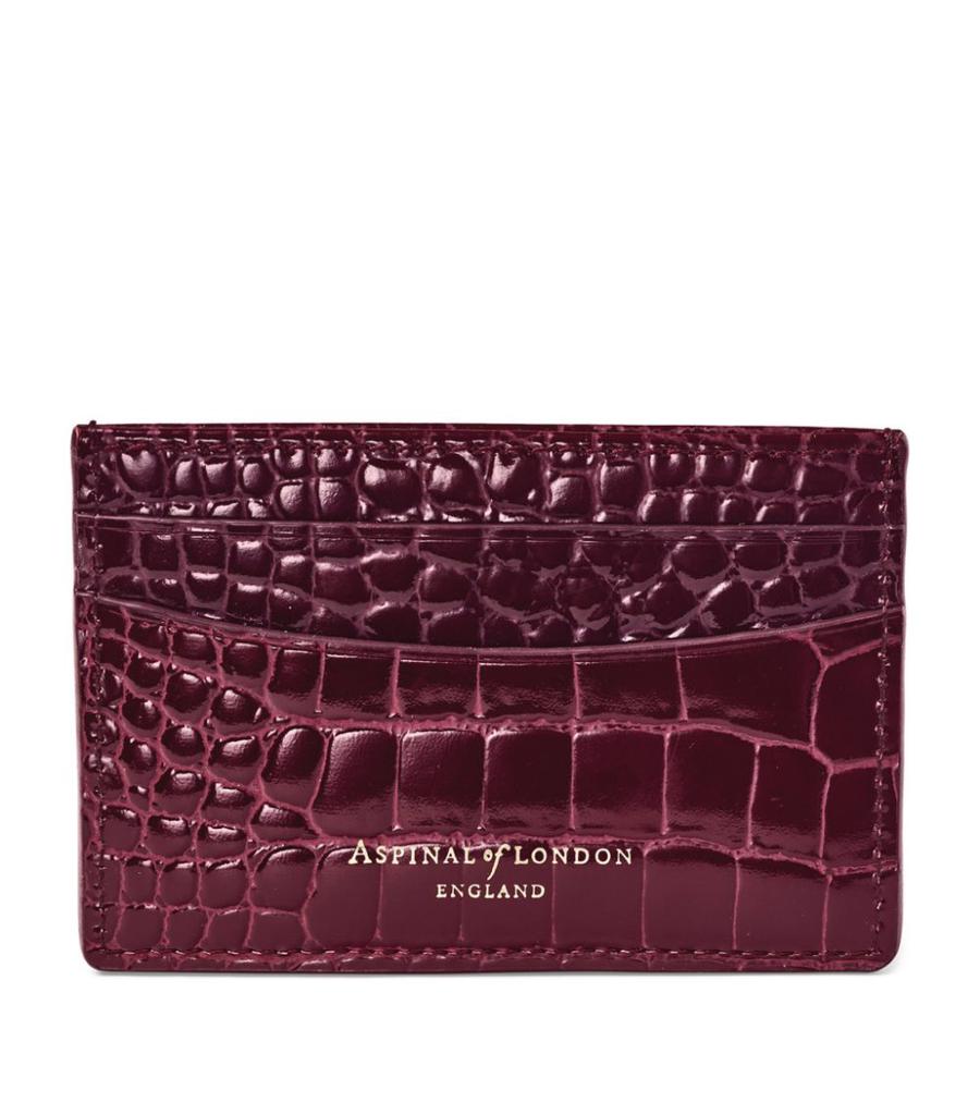 Croc-Embossed Slim Card Holder商品第2张图片规格展示