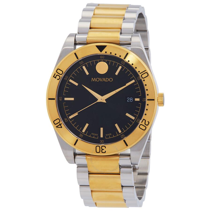 Shop Sport Quartz Black Dial Two-tone Men's Watch 607991 on Sale