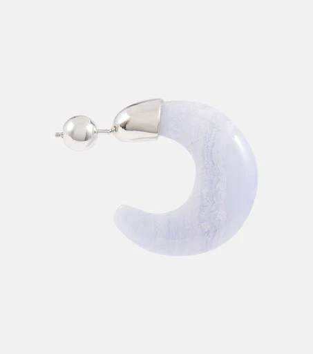 商品Sophie Buhai|Donut sterling silver and chalcedony hoop earrings,价格¥2561,第2张图片详细描述