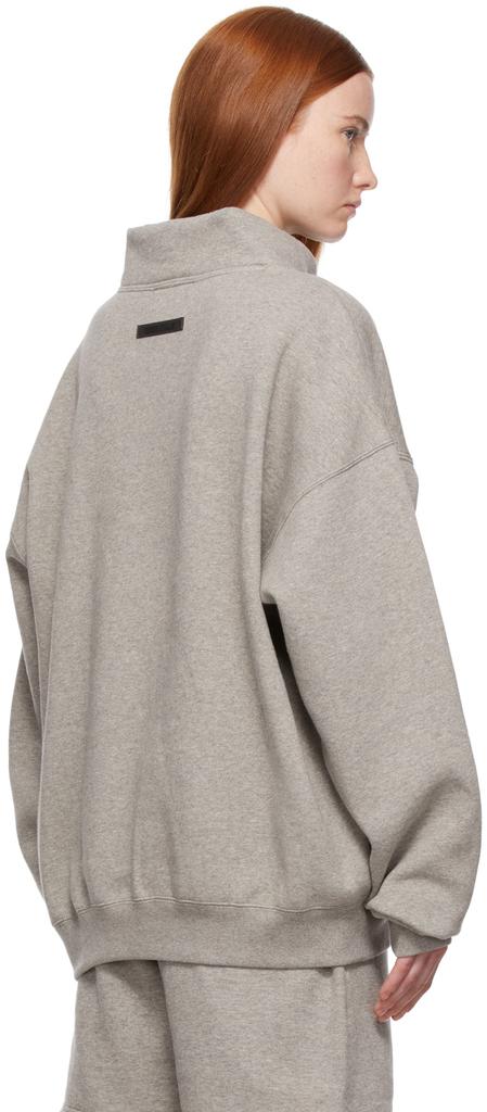 Grey Pullover Mockneck Sweatshirt商品第3张图片规格展示