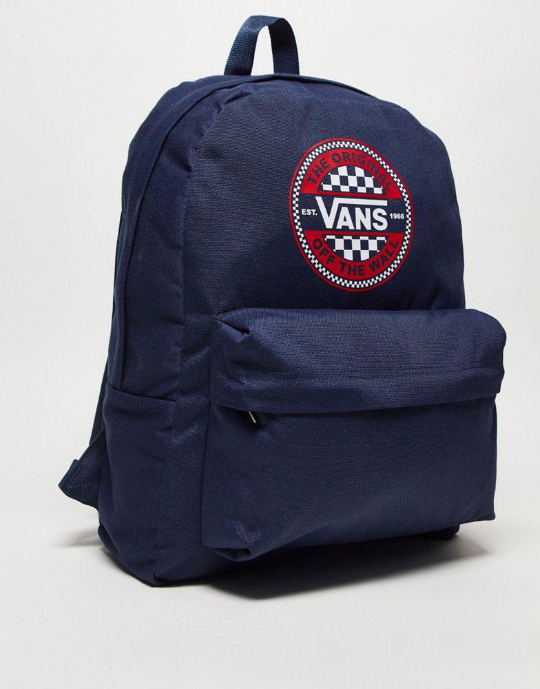 Vans old skool check circle backpack in navy商品第4张图片规格展示