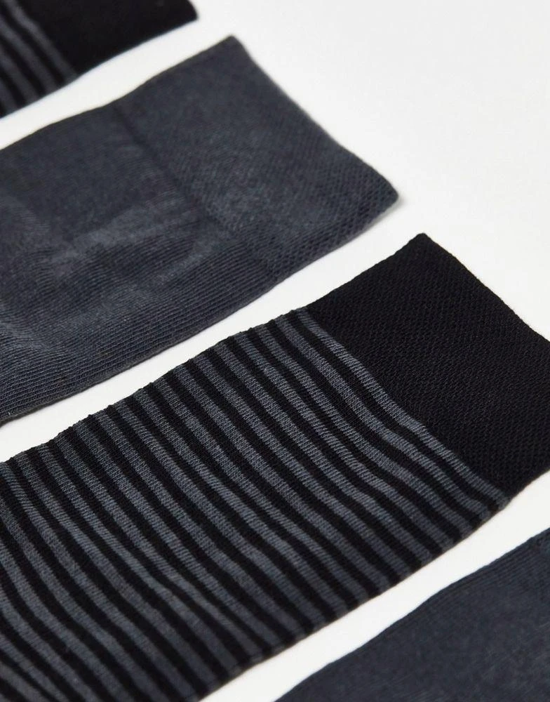 商品ASOS|ASOS DESIGN smart fine rib socks in charcoal stripes,价格¥57,第2张图片详细描述