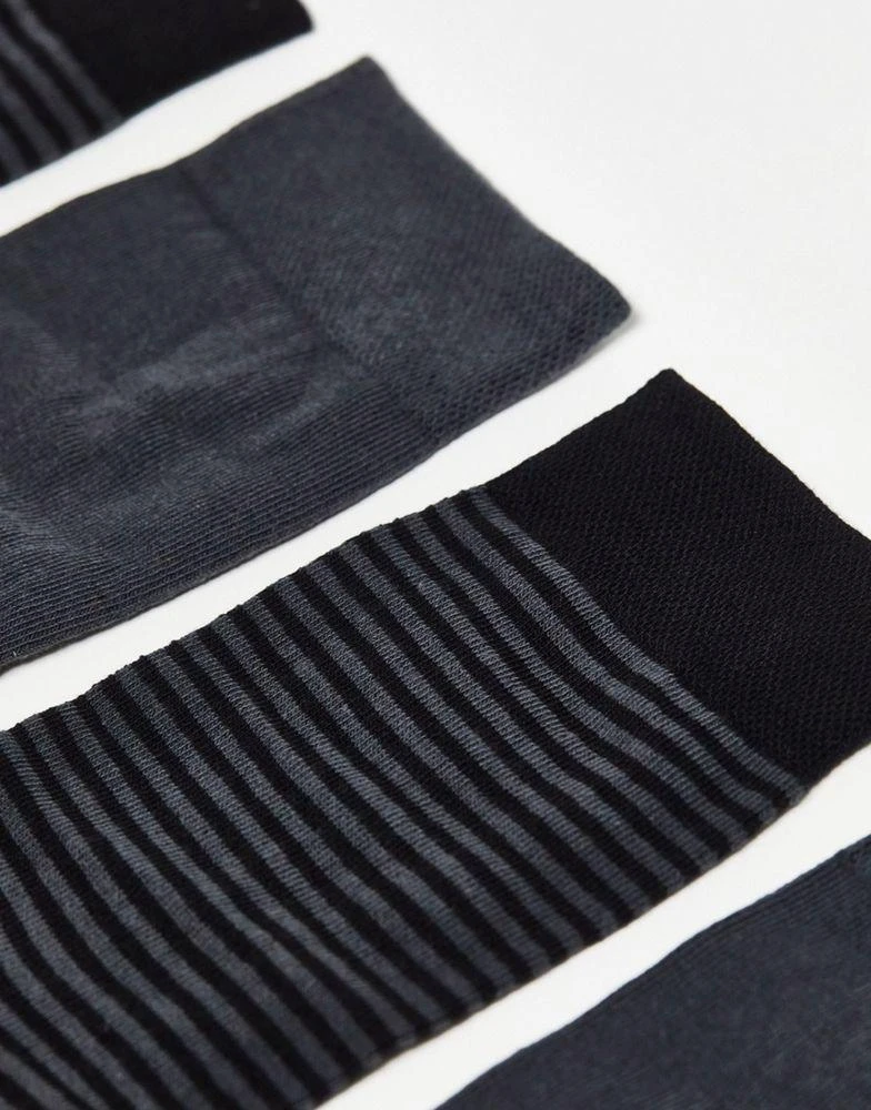 商品ASOS|ASOS DESIGN smart fine rib socks in charcoal stripes,价格¥79,第2张图片详细描述