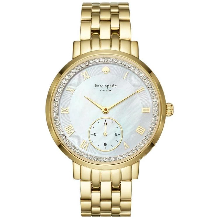 商品Kate Spade|Women's Monterey Gold-Tone Stainless Steel Bracelet 腕表 38mm KSW1299,价格¥973,第1张图片