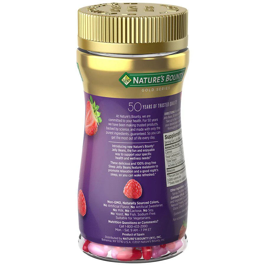 商品Nature's Bounty|Sleep Jelly Beans with Melatonin, Sleep Aid, Mixed Berry Flavor,价格¥119,第2张图片详细描述