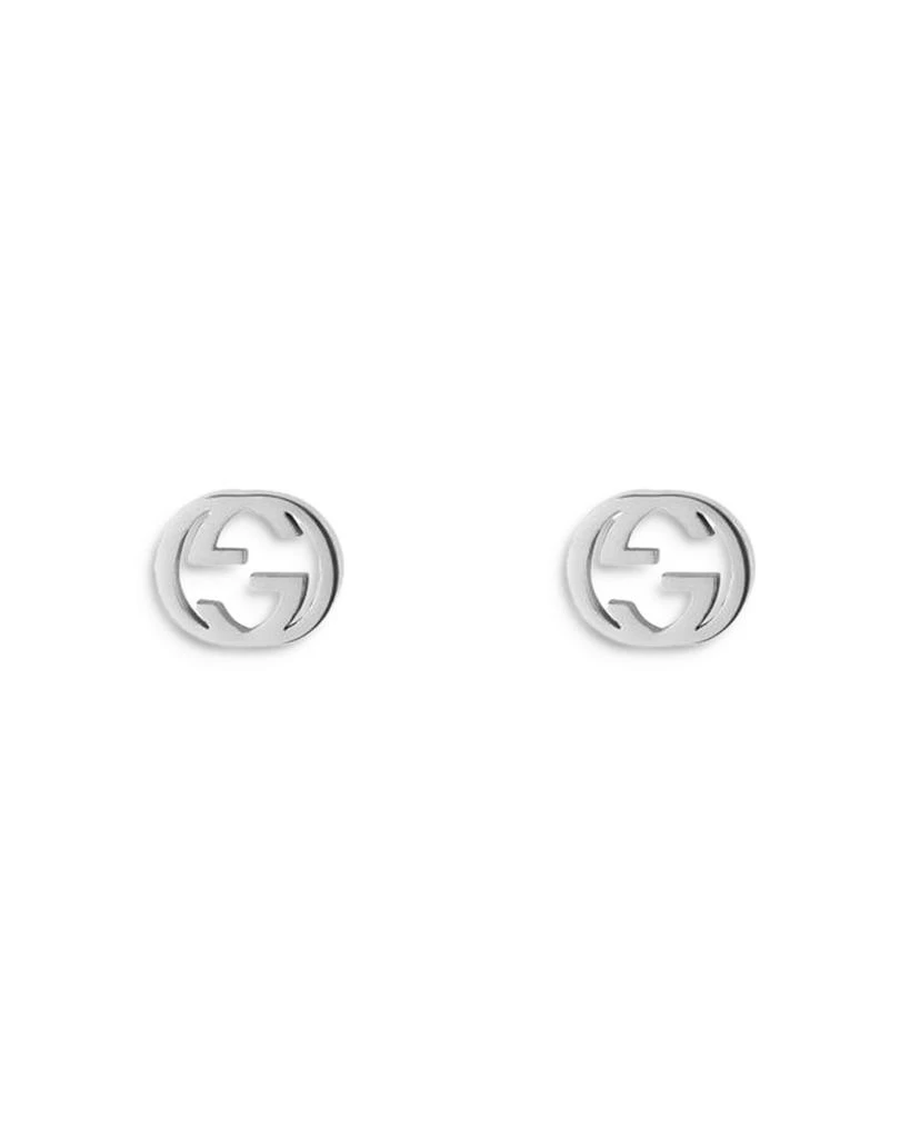 商品Gucci|18K White Gold Interlocking G Stud Earrings,价格¥6202,第1张图片