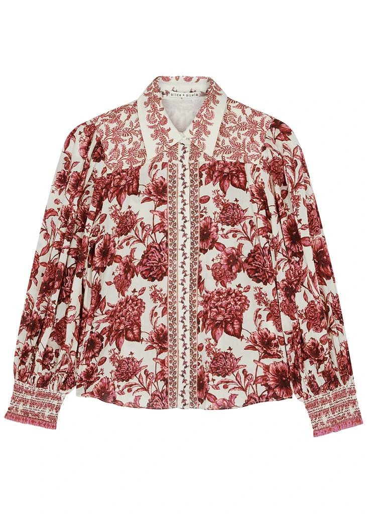 商品Alice + Olivia|Tiffie printed cotton blouse,价格¥1541,第1张图片