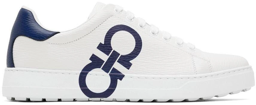 商品Salvatore Ferragamo|White Gancini Sneakers,价格¥2767,第1张图片
